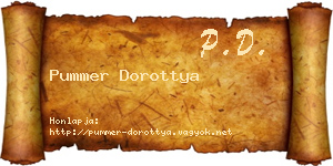 Pummer Dorottya névjegykártya